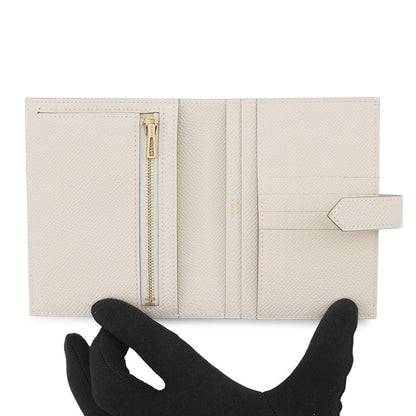 HERMES Bean compact Craie Epsom