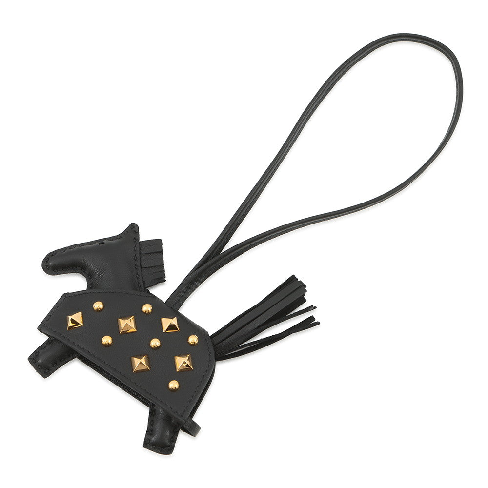 HERMES Rodeo Robeo Padlock Black Lambskin Size PM