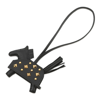 HERMES Rodeo Robeo Padlock Black Lambskin Size PM