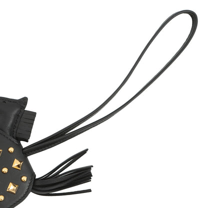 HERMES Robeo Padlock Bag Charm Black Lambskin Size PM