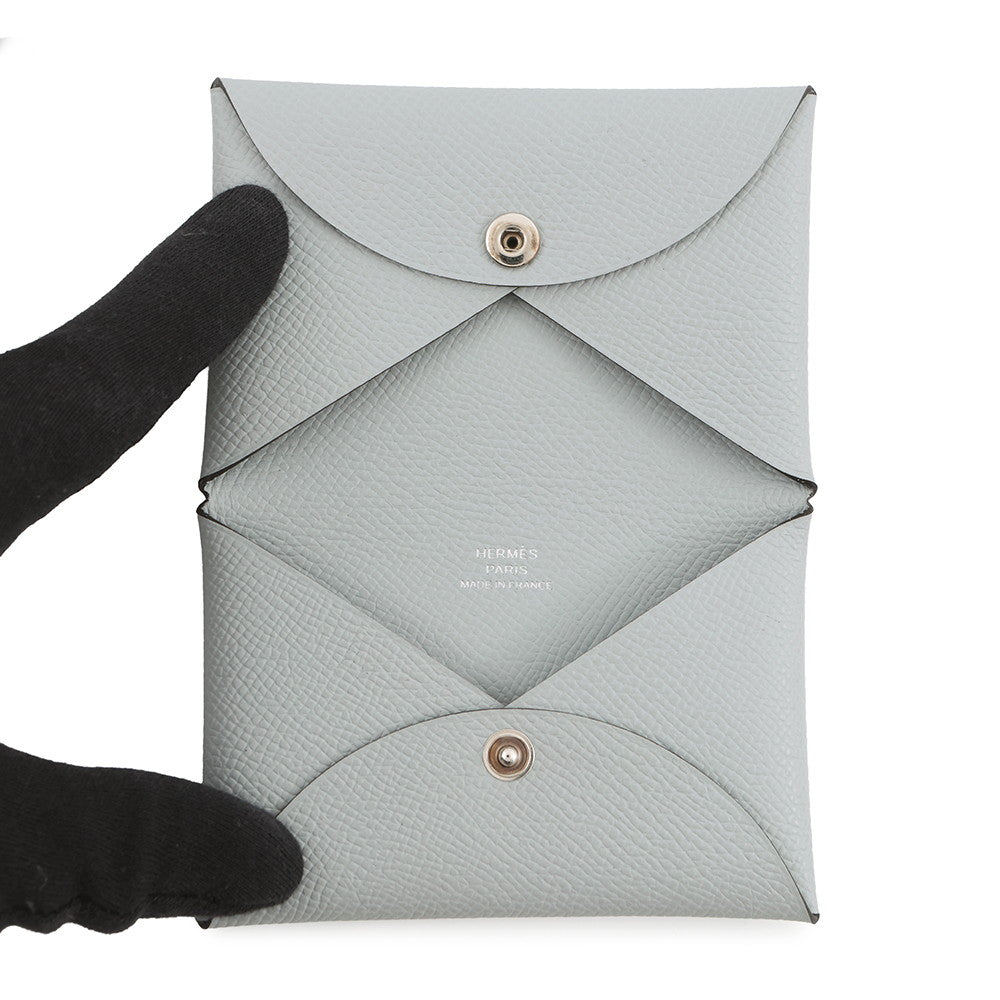 HERMES Calvi Blue Gacier Epsom