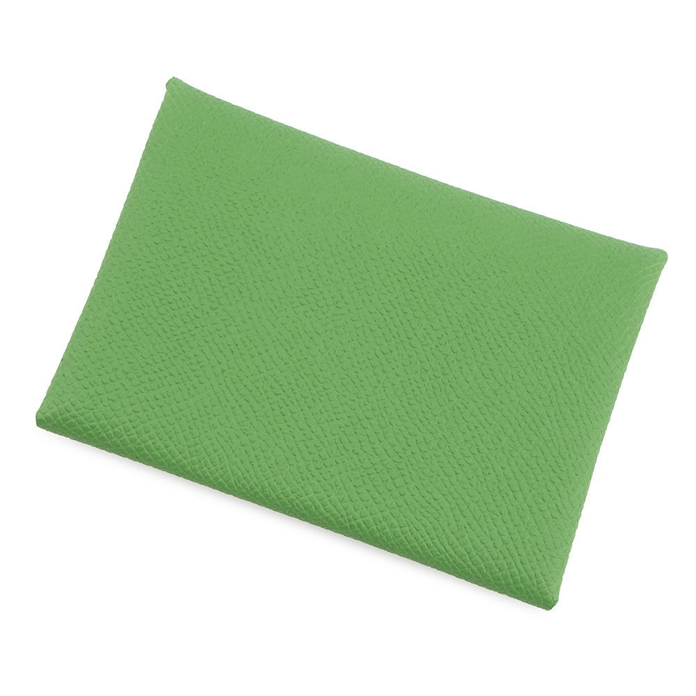 HERMES Calvi Duo Vert Yucca Epsom