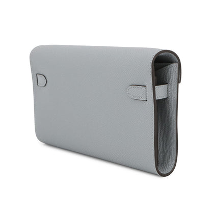 HERMES Kelly Wallet Long To Go Green Pantan Epsom
