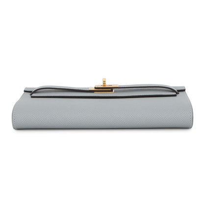 HERMES Kelly Wallet Long To Go Green Pantan Epsom