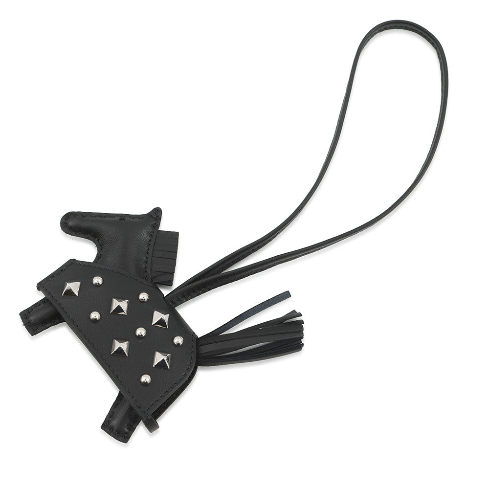 HERMES Rodeo Robeo Padlock Black Lambskin Size PM