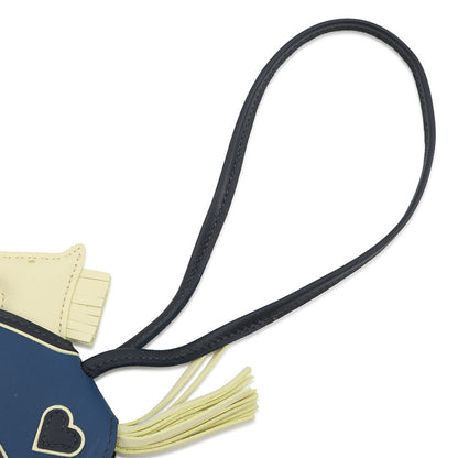 HERMES Rodeo Loveo Cool Jaune Milton/Blue Tie/Blue Nuit Lambskin Swift Leather Size PM