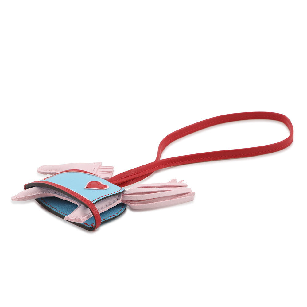 HERMES Rodeo Loveo Cool Rose Darling/Rouge Ladue/Celeste Lambskin Swift Leather Size PM