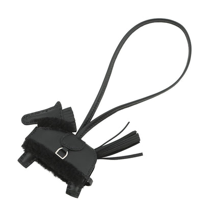 HERMES Rodeo Loveo Plush Black Lambskin Mouton Size PM