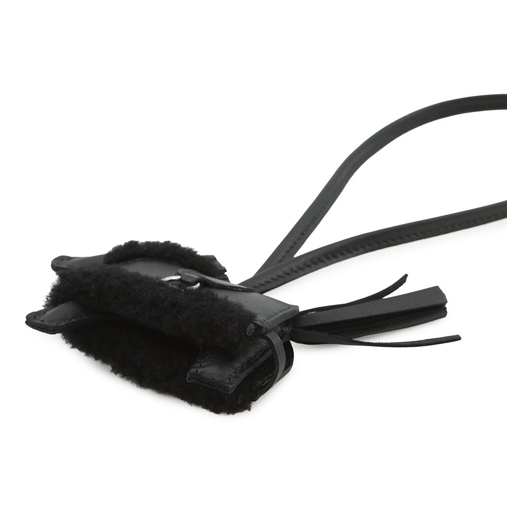 HERMES Rodeo Loveo Plush Black Lambskin Mouton Size PM
