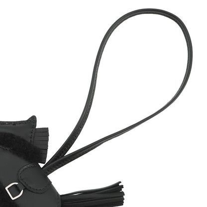 HERMES Rodeo Loveo Plush Black Lambskin Mouton Size PM