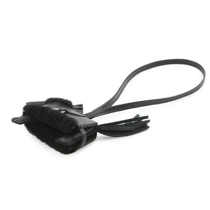 HERMES Rodeo Loveo Plush Black Lambskin Mouton Size PM