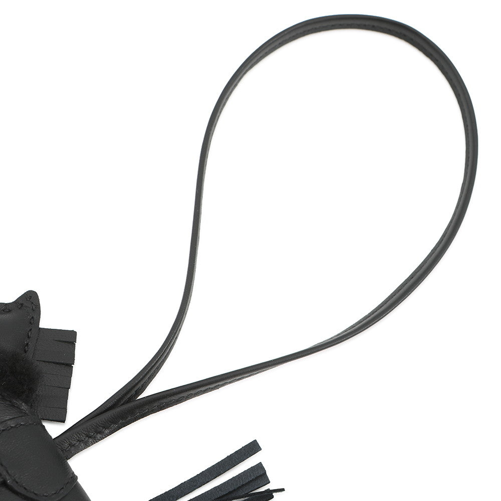 HERMES Rodeo Loveo Plush Black Lambskin Mouton Size PM