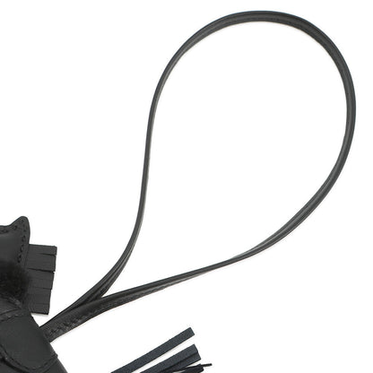 HERMES Rodeo Loveo Plush Black Lambskin Mouton Size PM