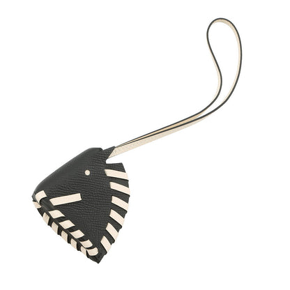 HERMES Cheval Tresse Bag Charm Black / Nata Epsom