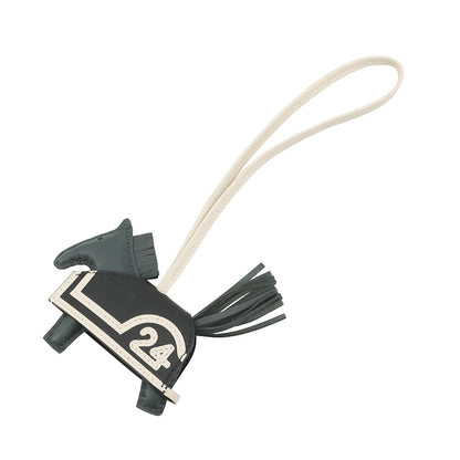 HERMES Rodeo Loveo Cool Vert Mangrove / Black / White Lambskin Size PM