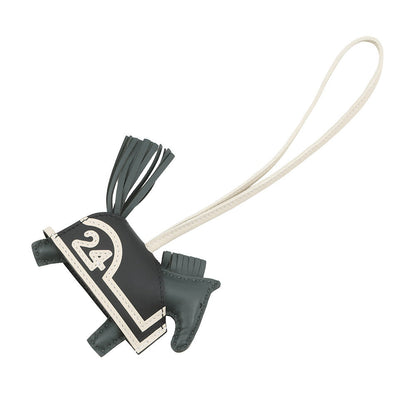 HERMES Rodeo Loveo Cool Vert Mangrove / Black / White Lambskin Size PM