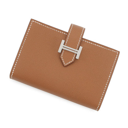 HERMES Bearn Mini Coin purse included Gold Veau Madame