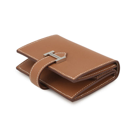 HERMES Bearn Mini Coin purse included Gold Veau Madame