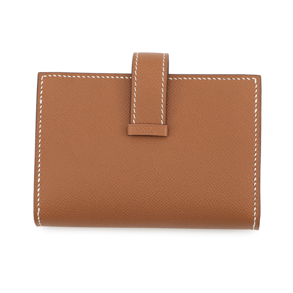 HERMES Bearn Mini Coin purse included Gold Veau Madame
