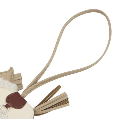 HERMES Rodeo Loveo Plush Beige Marfa/Terre/Craie Lambskin Mouton Size PM