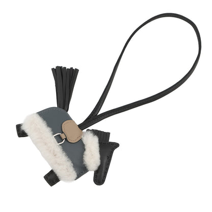 HERMES Robeo Prusche Black/Vert Mangrove/Beige Malfa Lambskin Mouton Size PM