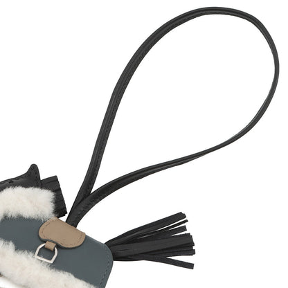 HERMES Robeo Prusche Black/Vert Mangrove/Beige Malfa Lambskin Mouton Size PM