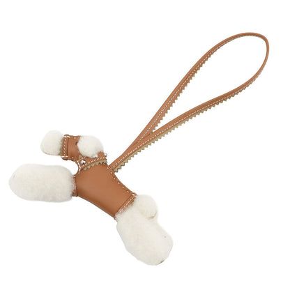 HERMES Buddy Bag Charm Collar Gold Lambskin Mouton
