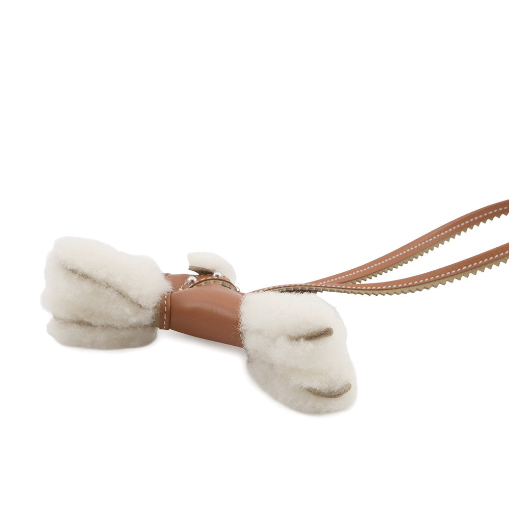 HERMES Buddy Bag Charm Collar Gold Lambskin Mouton