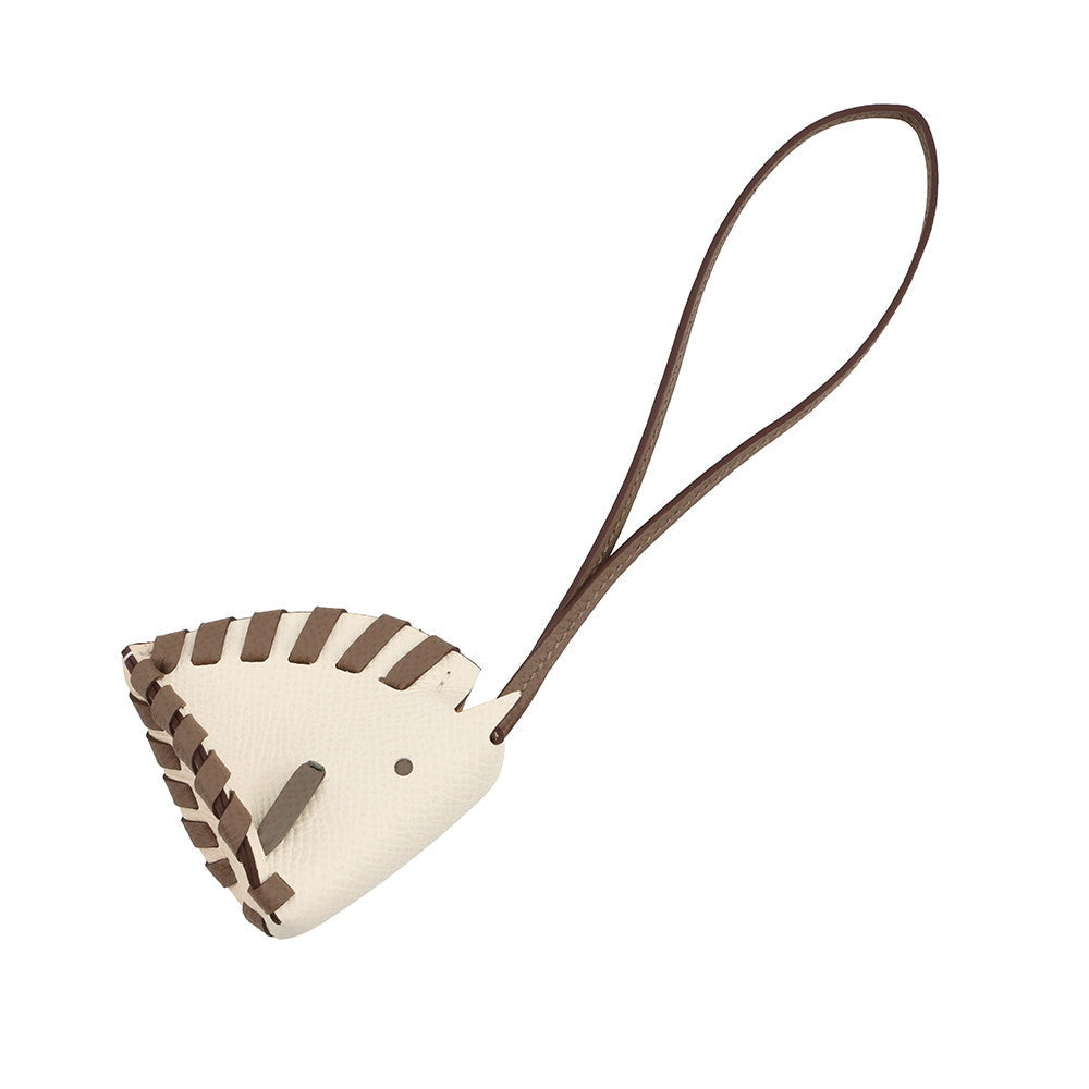 HERMES Bag Charm Cheval Tresse Nata / Etoupe Epsom