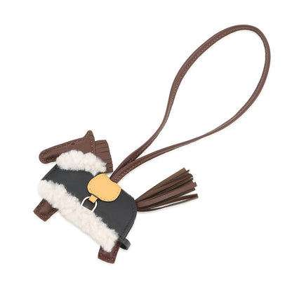HERMES Robeo Plush Terre/Paille/Black Lambskin Mouton Size PM