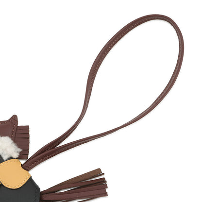 HERMES Robeo Plush Terre/Paille/Black Lambskin Mouton Size PM