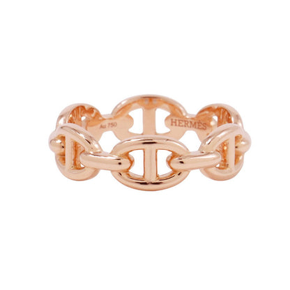 HERMES Chaine d'Ancre Anchene Ring Size PM/52#12 18K Pink Gold