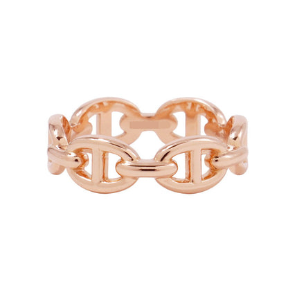 HERMES Chaine d'Ancre Anchene Ring Size PM/52#12 18K Pink Gold