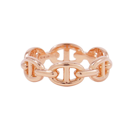 HERMES Chaine d'Ancre Anchene Ring Size PM/52#12 18K Pink Gold