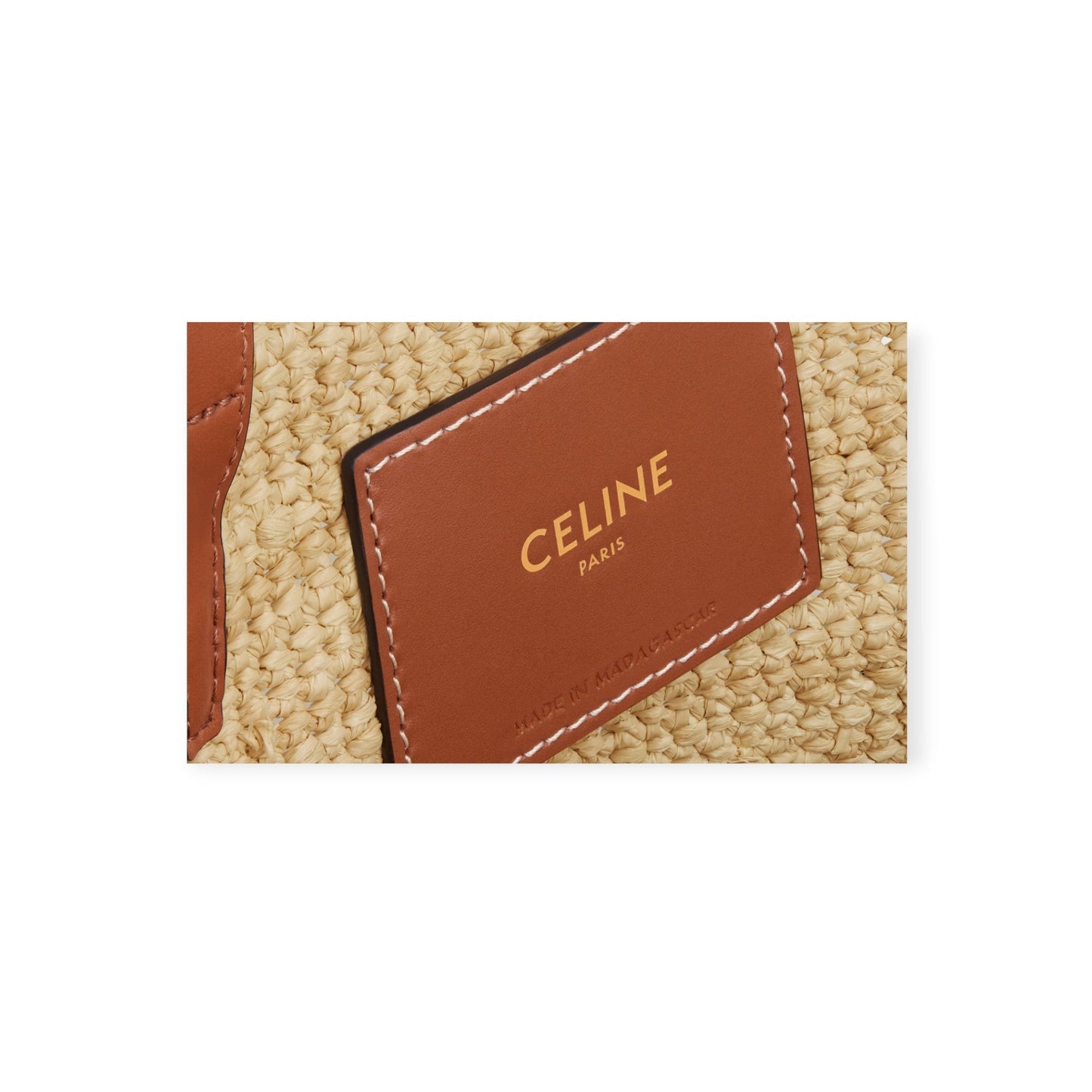 Teen Supple Celine Classic Panier In Raffia And Calfskin