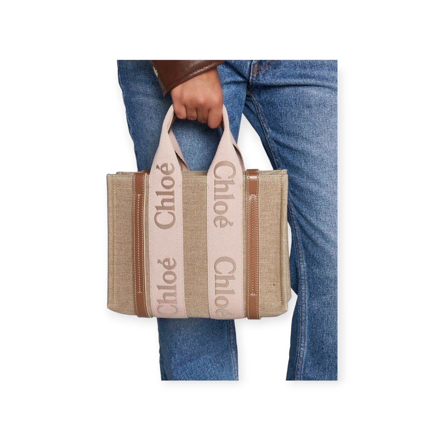 Woody Linen Small Tote Bag