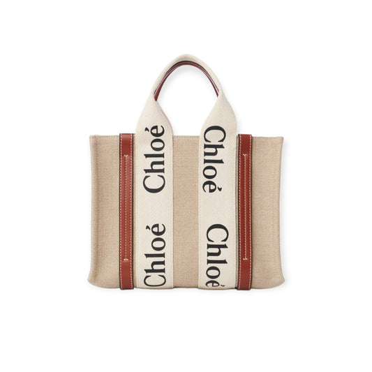 Woody Mini Linen Tote Bag