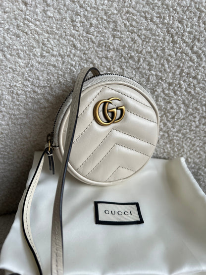Gucci White GG Marmont Coin Pouch on Strap (RRP £395)