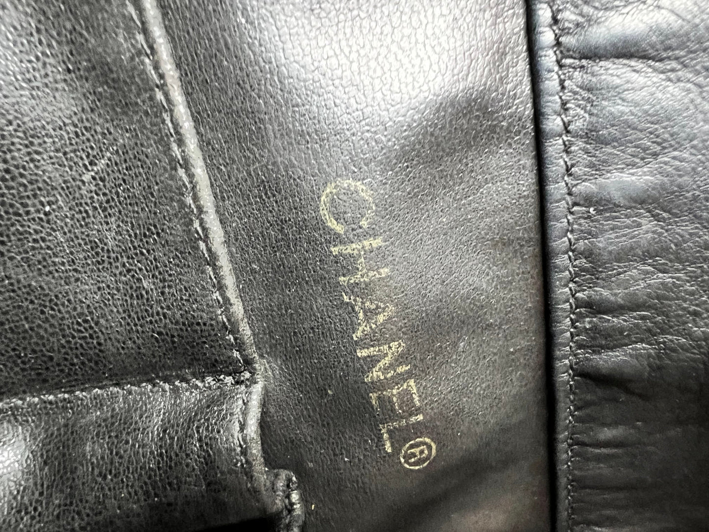 Chanel Vintage Black Lambskin Chain Tote with Gold Hardware