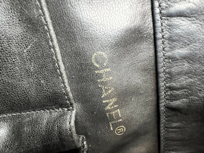 Chanel Vintage Black Lambskin Chain Tote with Gold Hardware