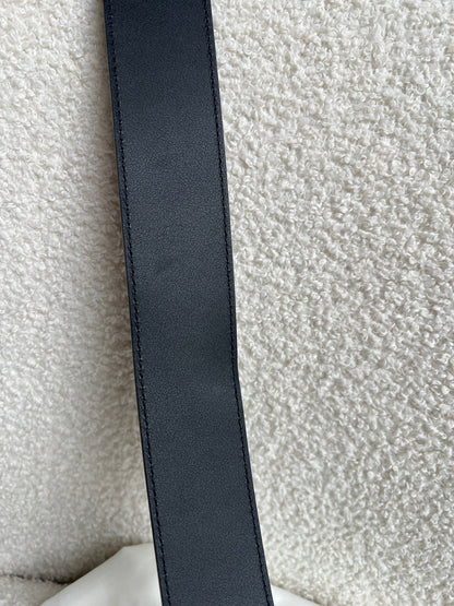 Gucci GG Marmont Black Wide Leather Belt with Shiny Gold Buckle (RRP £410)