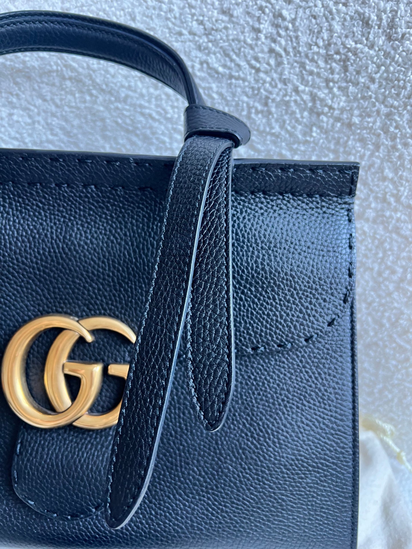 Gucci GG Black Medium Marmont Top Handle Bag