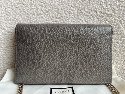 Gucci Dollar Grey Interlocking Chain Wallet