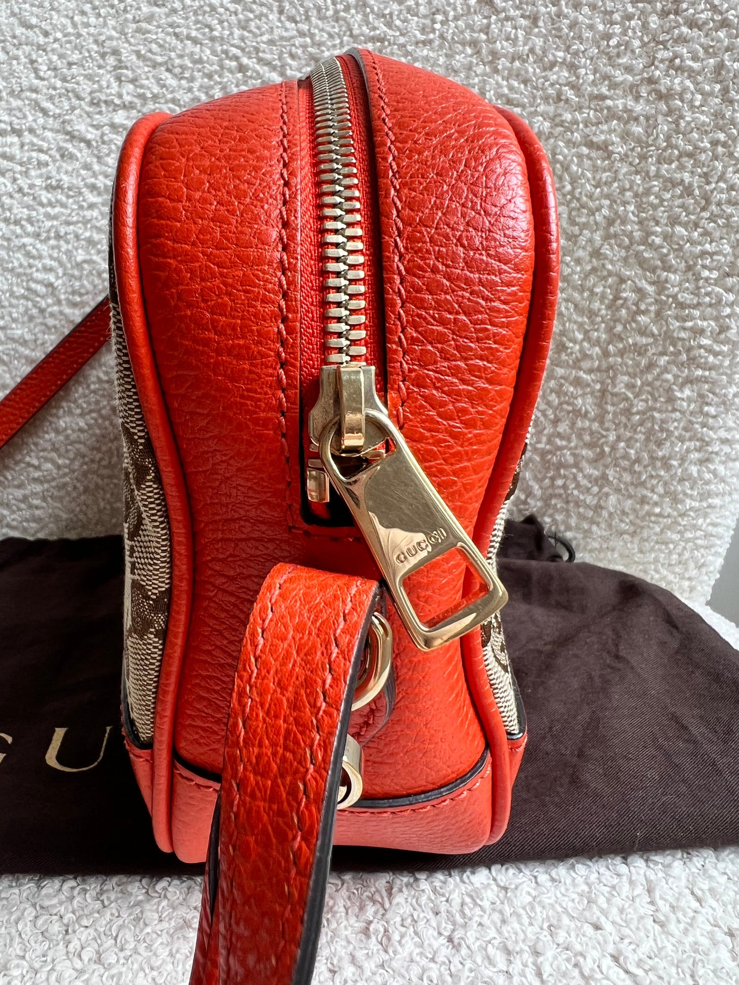 Gucci Bree GG Canvas Orange Small Messenger Bag
