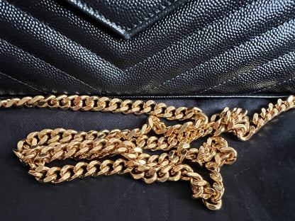 Yves Saint Laurent (YSL) Black Cassandre Envelope Chain Wallet (RRP £1,200)