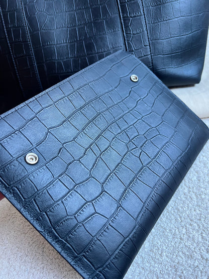 Mulberry Black Matte Croc Bayswater Tote (RRP £845)