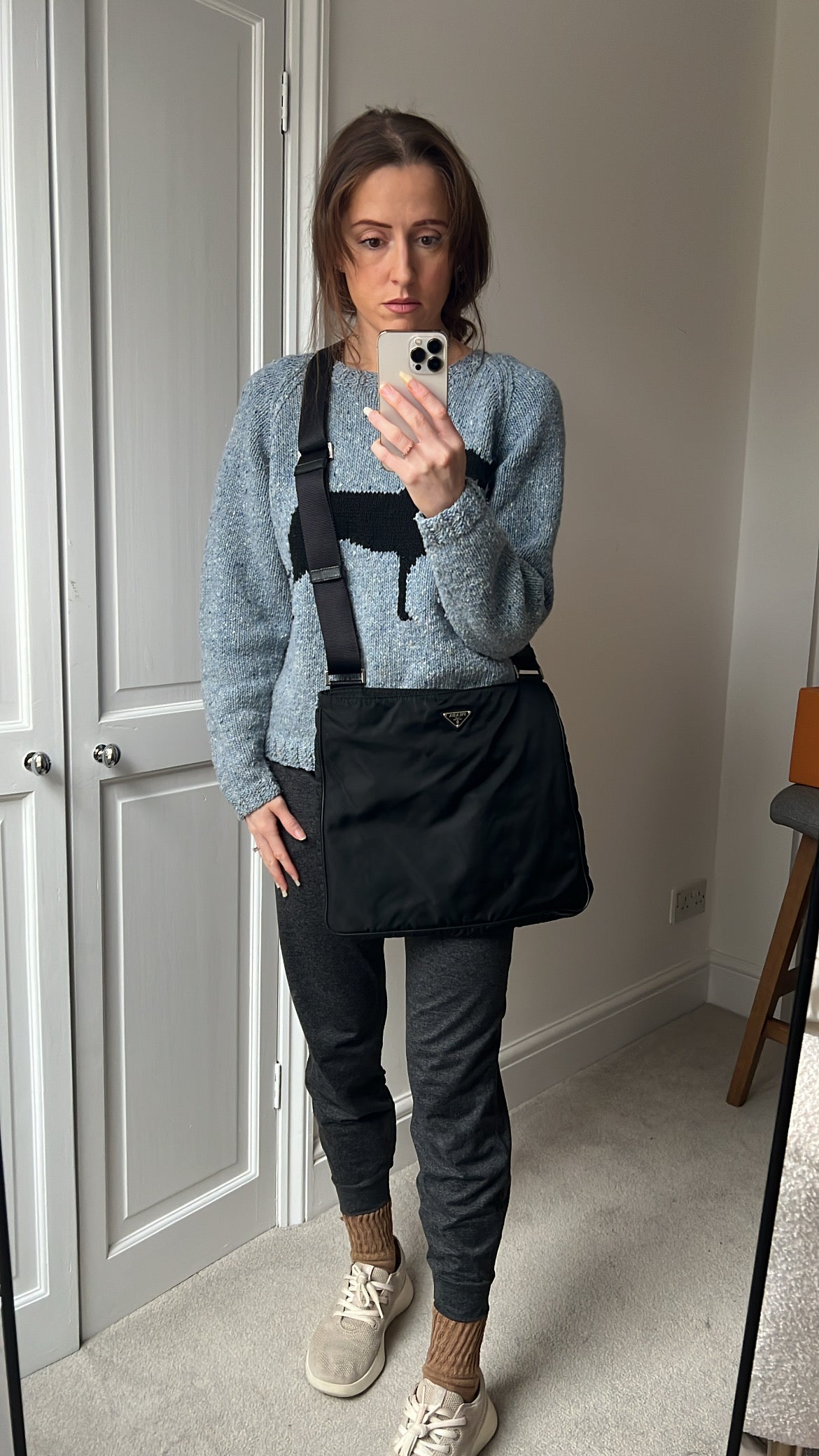Prada Tessuto Nylon Black Messenger Bag