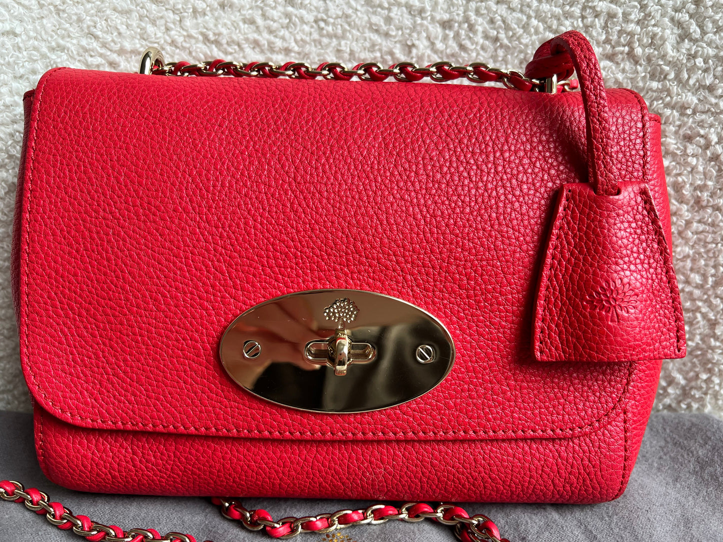 Mulberry Hibiscus Red Regular Lily with Gold Hardware (RRP £995)