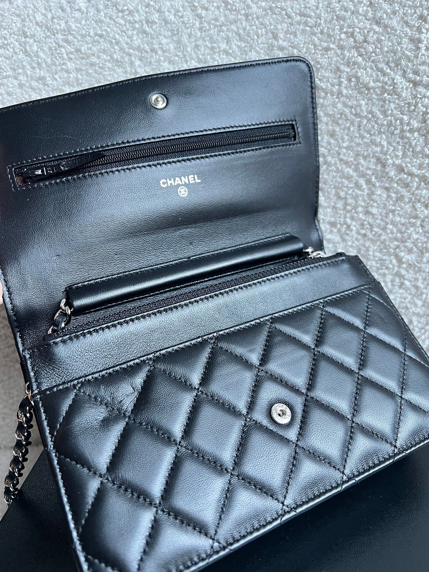 Chanel Wallet on Chain in Black Lambskin Silver Hardware (RRP £2,930)