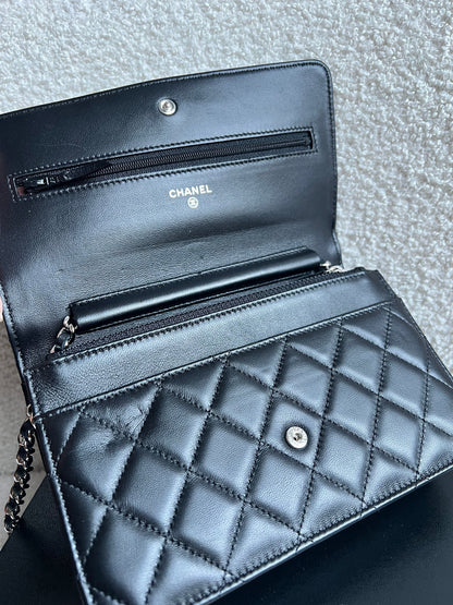 Chanel Wallet on Chain in Black Lambskin Silver Hardware (RRP £2,930)